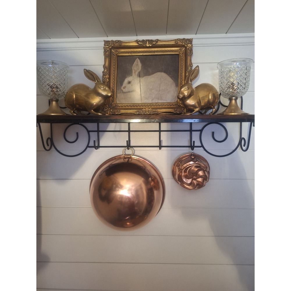 Antique heavy copper mixing bowl 12"